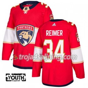Florida Panthers tröja James Reimer 34 Röd 2017-2018 Adidas Authentic - NHL Tröjor Barn